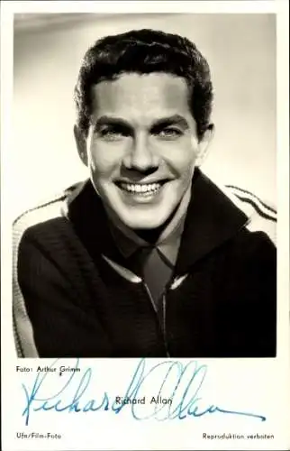 Ak Schauspieler Richard Allan, Portrait, Autogramm