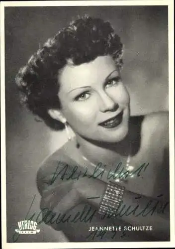 Ak Schauspielerin Jeannette Schultze, Portrait, Autogramm