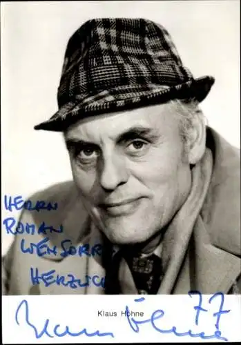 Ak Schauspieler Klaus Höhne, Portrait, Autogramm