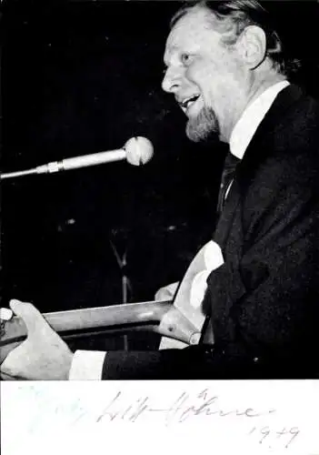 Ak Sänger Will Höhne, Portrait, Autogramm