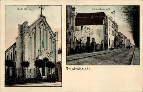 Ak Friedrichstadt an der Eider Nordfriesland, Katholische Kirche, Fürstenburgwall