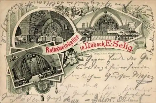 Litho Lübeck in Schleswig Holstein, Ratsweinkeller, Hansa-Saal