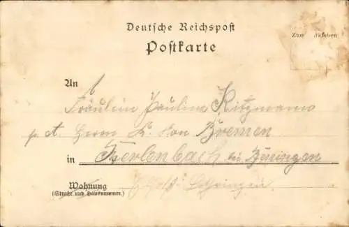 Litho Forbach Lothringen Moselle, Offizierkasino, Blumen, Kaserne