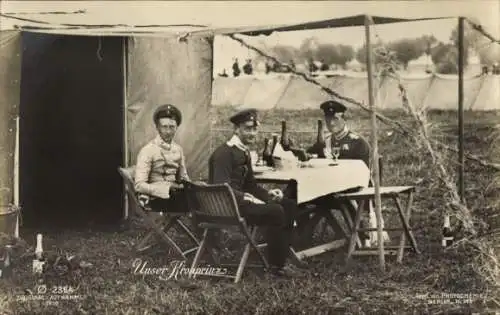 Ak Gruppenfoto mit Kronprinz Friedrich Wilhelm, Sekt