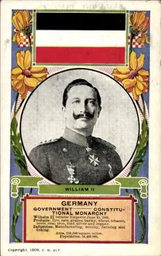 Passepartout Ak Kaiser Wilhelm II., Porträt