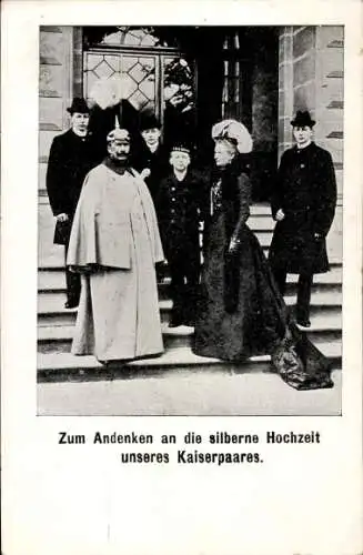 Ak Kaiser Wilhelm II. von Preußen, Kaiserin Auguste Viktoria, Söhne