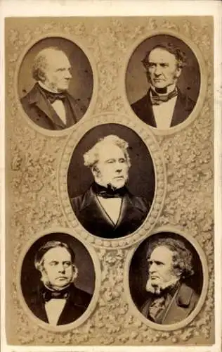 CdV Henry Palmerston, Gladstone, Russel, britische Politiker, Portrait