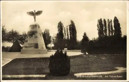 Ak Berlin Steglitz Lichterfelde, Am Teltow-Kanal, Denkmal