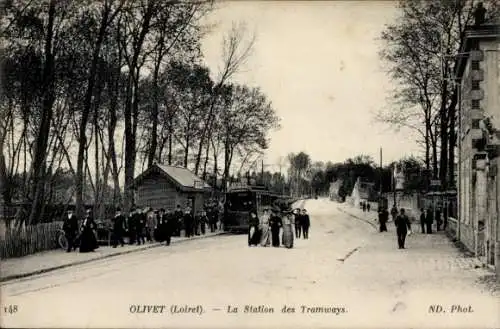 Ak Olivet Loiret, Straßenbahnhaltestelle