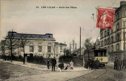 Ak Les Lilas Seine Saint Denis, Salle des Fetes