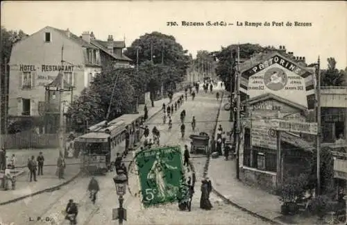 Ak Le Val d'Oise de Bezons, Rampe du Pont de Bezons, Hotel, Restaurant