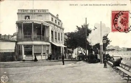 Ak Royan Charente Maritime, Café des Bains, Grande Conche