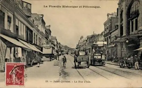 Ak Saint-Quentin Aisne, Rue d’Isle