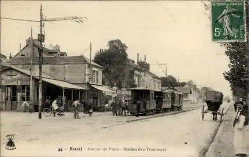 Ak Rueil Hauts-de-Seine, Avenue de Paris, Straßenbahnhaltestelle