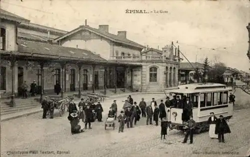 Ak Épinal Lothringen Vosges, Bahnhof