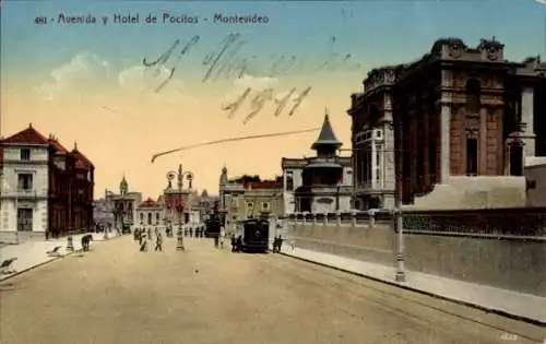 Ak Montevideo Uruguay, Avenida und Hotel de Pocitos