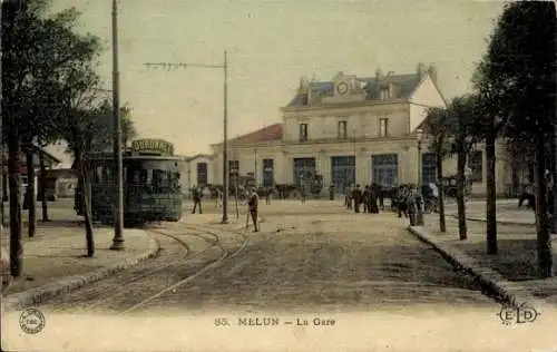 Ak Melun Seine und Marne, Gare