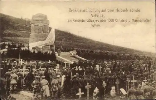 Ak Viéville en Haye Meurthe et Moselle, Denkmalsenthüllung auf dem Heldenfriedhof