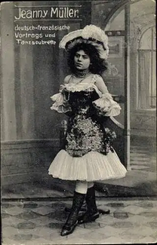 Ak Jeanny Müller, deutsch-französische Vortrags- und Tanzsoubrette