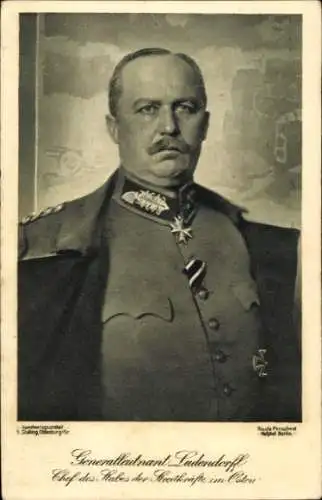 Ak General Erich Friedrich Wilhelm Ludendorff, Portrait