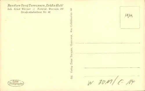 Ak Ronnenberg in Niedersachsen, Benther Berg Terrassen Erichs Ruh, Autos