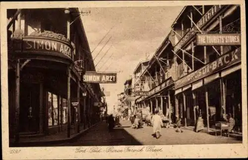 Ak Port Said Ägypten, Prince Farouk Straße, Simon Arzt