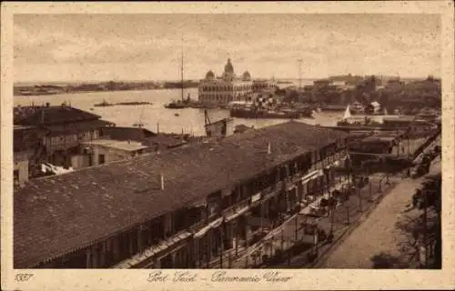 Ak Port Said Ägypten, Panorama, Hafen