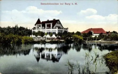 Ak Burg bei Magdeburg Sachsen Anhalt, Seeschlösschen