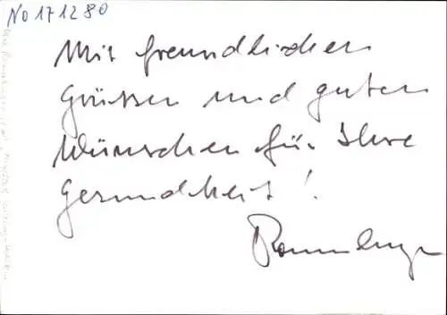 Ak Politiker Uwe Ronneburger, Autogramm