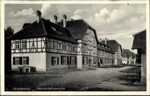 Ak Grafenwöhr in der Oberpfalz Bayern, Truppenübungsplatz, Mannschaftsbaracke