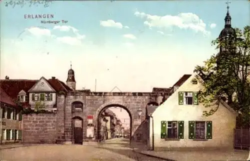 Ak Erlangen in Mittelfranken Bayern, Nürnberger Tor