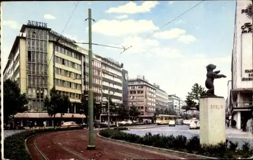 Ak Düsseldorf am Rhein, Berliner Allee, Straßenbahn