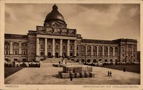 Ak München Bayern, Armeemuseum mit Kriegerdenkmal