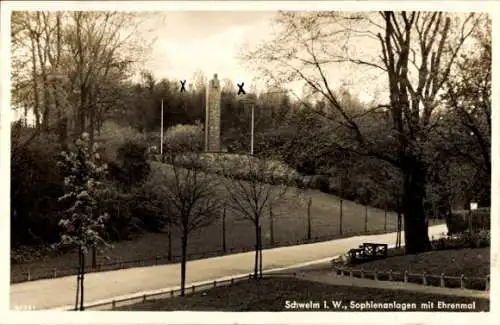 Ak Schwelm in Westfalen, Sophienanlagen, Ehrenmal