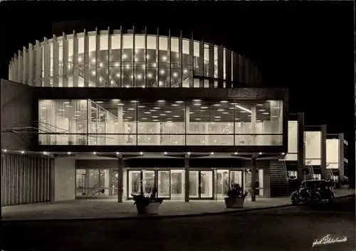 Ak Münster in Westfalen, neues Theater, Nacht