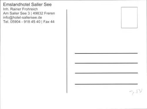 Ak Freren im Emsland, Emslandhotel Saller See