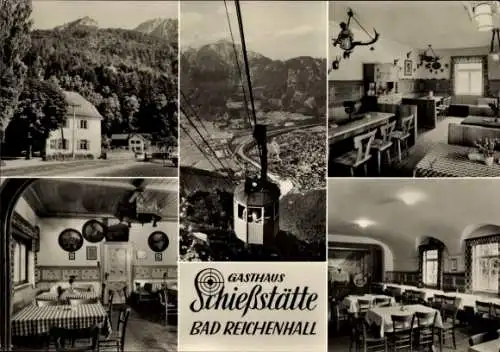 Ak Kirchberg Bad Reichenhall in Oberbayern, Gasthaus Schießstätte, Seilbahn