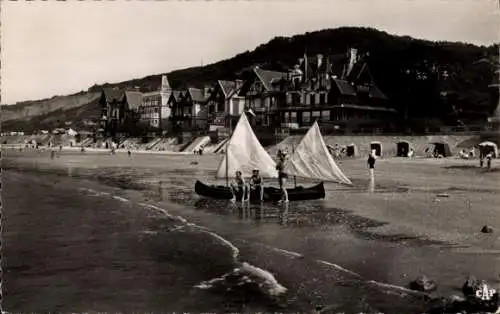 Ak Houlgate Calvados, Plage, Bois du Boulogne