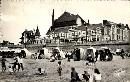 Ak Cabourg Calvados, Plage, Hotel des Ducs