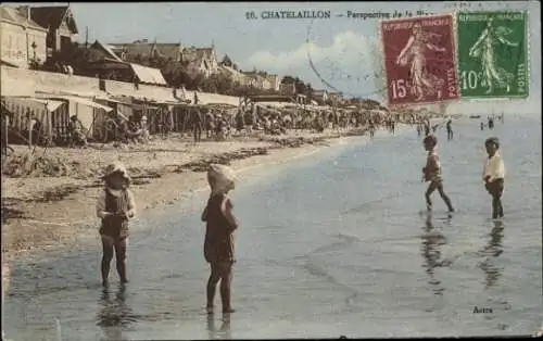 Ak Châtelaillon Charente Maritime Perspective de la Plage