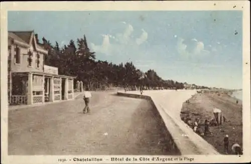 Ak Châtelaillon Charente Maritime, Hotel de la Cote d'Argent, Plage