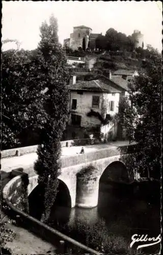 Ak Saint Germain de Confolens Charente, Pont sur l'Issoire, Vieux Chateau