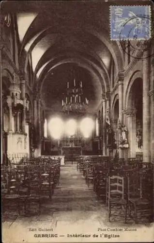 Ak Gabriac Aveyron, Interieur de l'Eglise