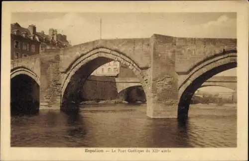 Ak Espalion Aveyron, Le Pont Gothique