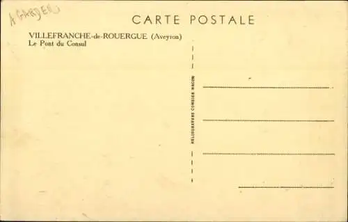Ak Villefranche de Rouergue Aveyron, Le Pont du Consul
