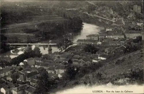 Ak Luzech Lot, Vue du haut du Calvaire