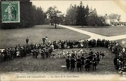 Ak Chambord Loir et Cher, Jagd, der Pfarrer de la Saint Hubert