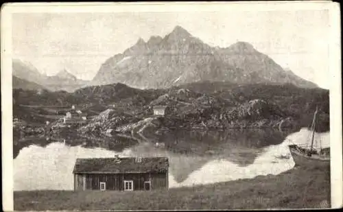 Ak Norwegen, Haus am Wasser