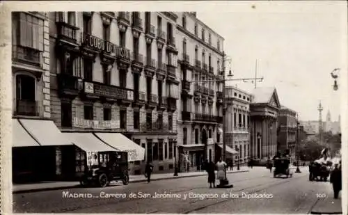 Ak Madrid Spanien, Carrera de San Jeronimo und Abgeordnetenhaus