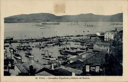 Ak Vigo Galicia Spanien, Spanischer Kader und Ribera de Berbes